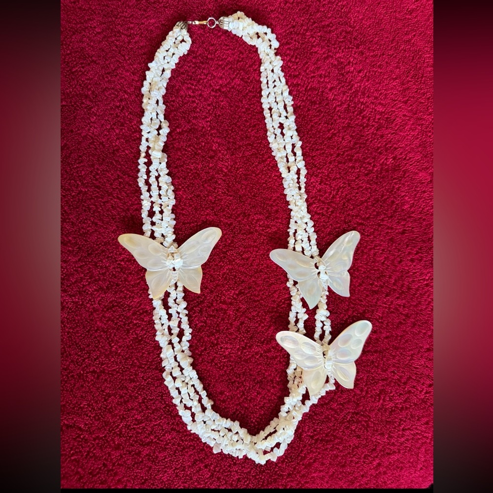 Mother of Pearl Butterfly Necklace
